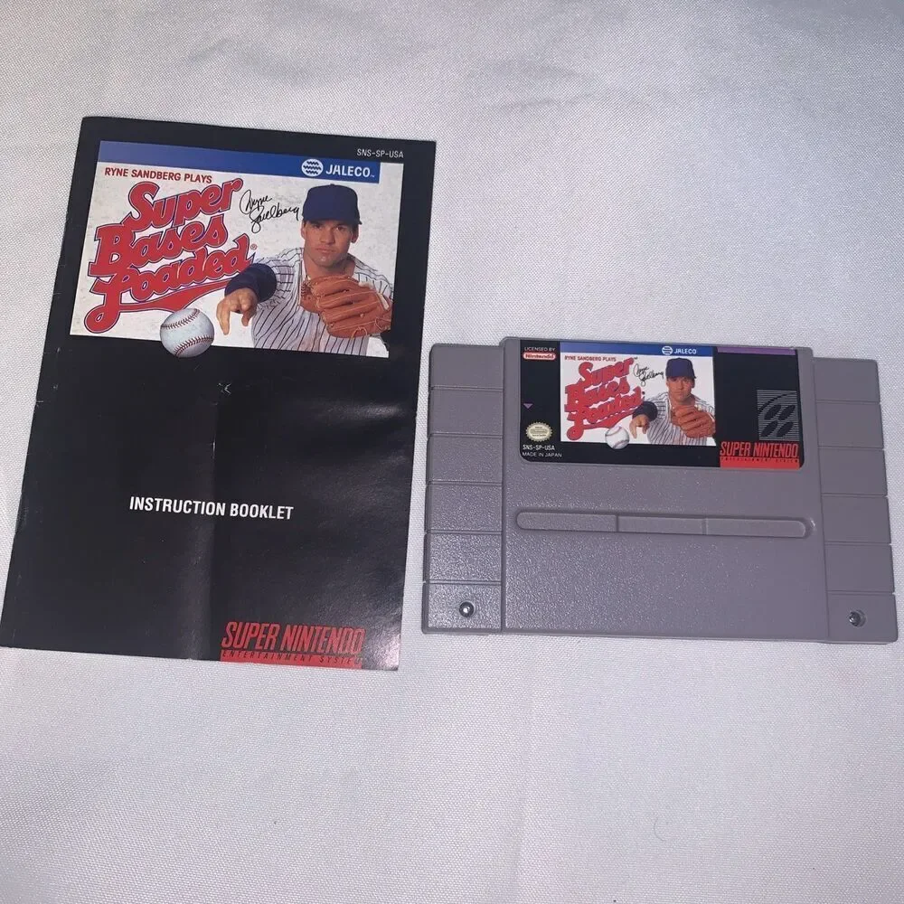 vintage Super Bases Loaded SNES (Super Nintendo Entertainment System, 1991) CIB